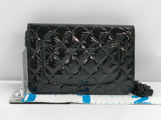 CHANEL CHANEL 2.55 Chain Wallet Black with Black Hardware and Enamel CAJUPN3G Shoulder Bag
