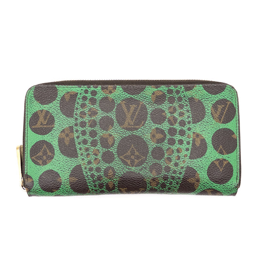 LOUIS VUITTON Monogram LOUIS VUITTON Yayoi Kusama Pumpkin Dot Zippy Wallet M60451 Wallet with Box and Dust Bag