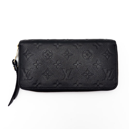 LOUIS VUITTON Monogram Empreinte Louis Vuitton Monogram Empreinte Zippy Wallet Noir M61864 Wallet