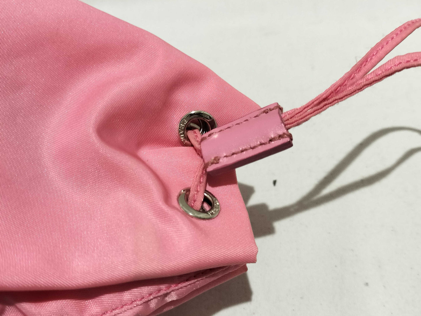 PRADA Nylon Drawstring Shoulder Bag Pink Pouch