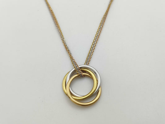 Cartier Trinity 3-Strand Chain Necklace, Au750/750, 17.1g