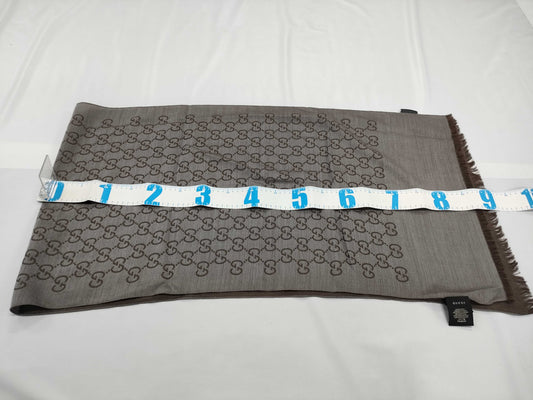 GUCCI New Tag GG Pattern Stole Gray Scarf