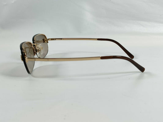 CHANEL Coco Mark Sunglasses Gold Brown Sunglasses Glasses