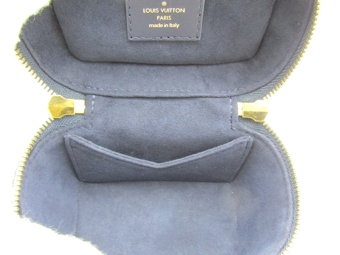 LOUIS VUITTON LV Micro Vanity M82467 Monogram Canvas Microfiber Blue Vanity Bag