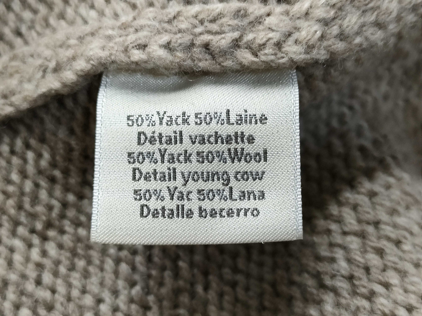 HERMES Knit Jacket Leather XL Men's Jacket