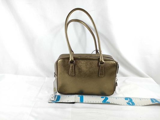 PRADA Saffiano Lux BN1113 Handbag Gold Handbag