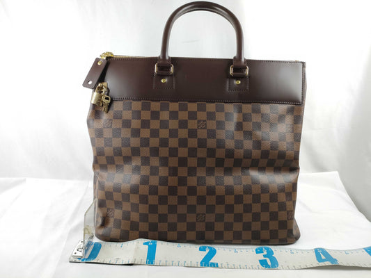 LOUIS VUITTON Damier Greenwich PM Handbag N41165/AR0016 with Name Tag and Box