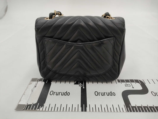 CHANEL CHANEL Matelasse Mini Lambskin Chevron Shoulder Bag with GD Hardware A35200