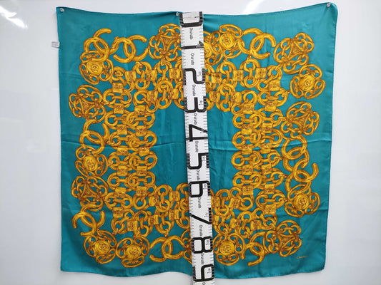 CHANEL Cocomark Chain Blue Scarf 29 Scarf