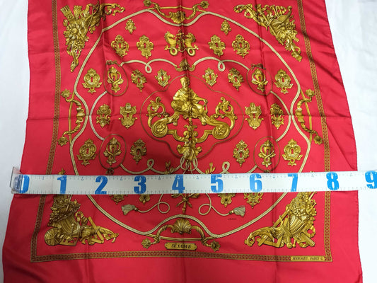 HERMES Carré 90 Red Scarf with Tag