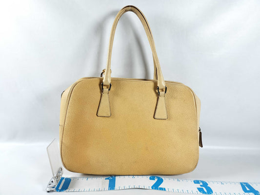 PRADA Leather Bowling Bag Boston Bag Handbag