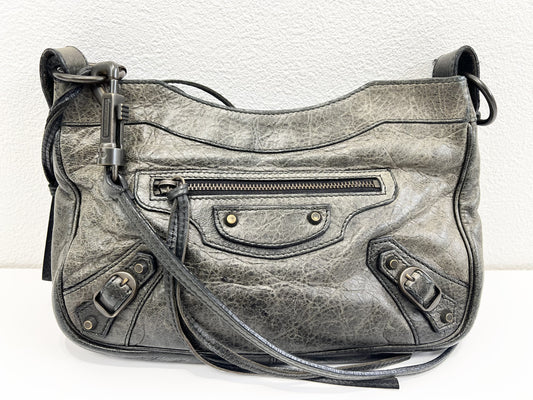 BALENCIAGA BALENCIAGA Balenciaga Hip Leather Crossbody Shoulder Bag Crossbody Women's Dark Green City 242803 Shoulder Bag