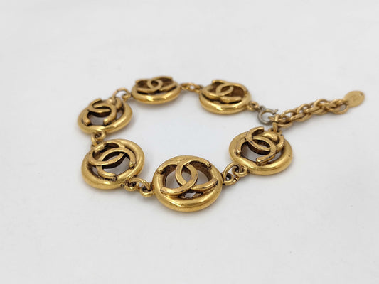 CHANEL Vintage Double C-Link Bracelet Bracelet Bangle