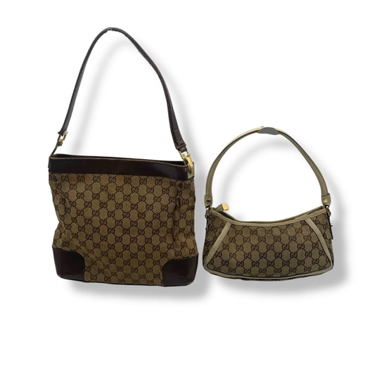 GUCCI Canvas Handle Bag Accessory Pouch 2 Pieces Summary Set Handbag