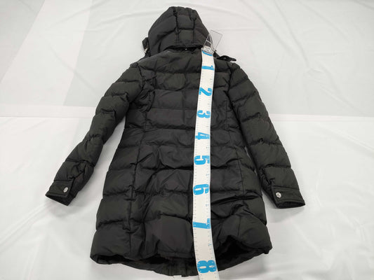 PRADA Premium Leather Tag, Premium Line, Fur Lining, Black Triangle Logo Plate, Down Coat, Black, Prada, Size 38S