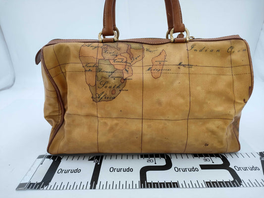 PRIMA CLASSE Boston Bag Handbag Cartographic Camel Handbag