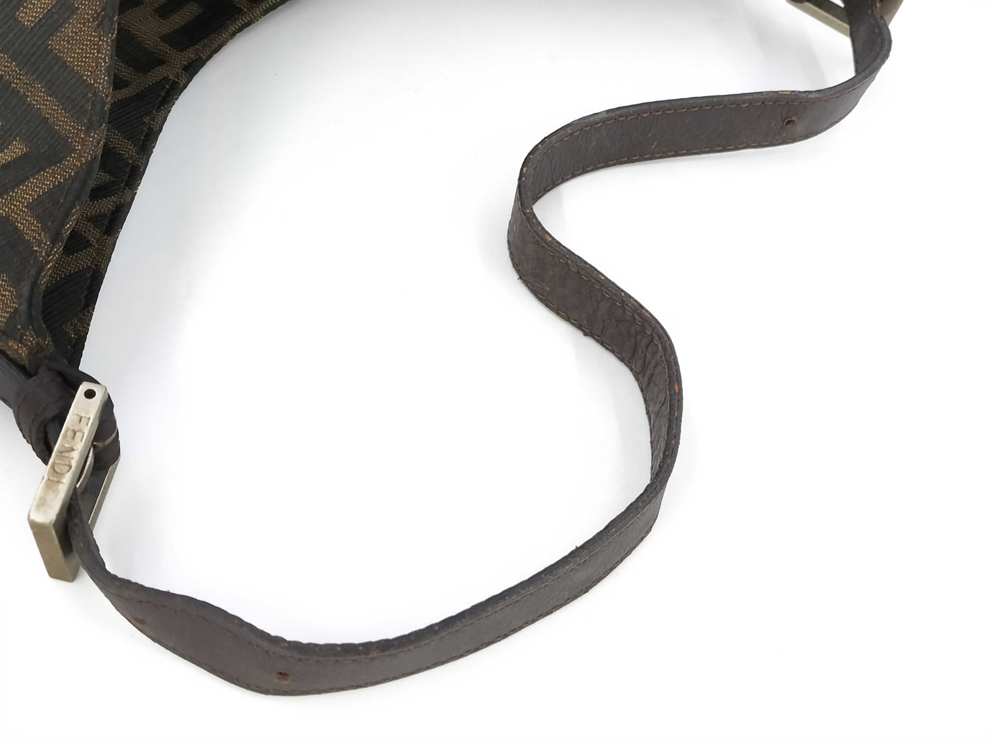 FENDI Zucca One Shoulder Canvas Brown Tote Bag