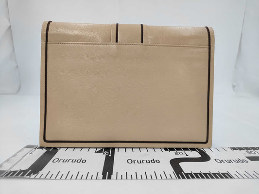 Yves Saint Laurent Leather Beige Clutch Bag