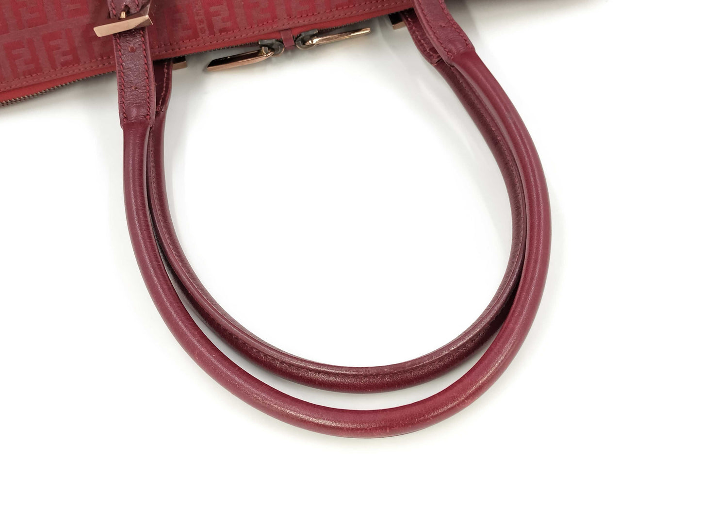 FENDI Zucchino Canvas Red Tote Bag