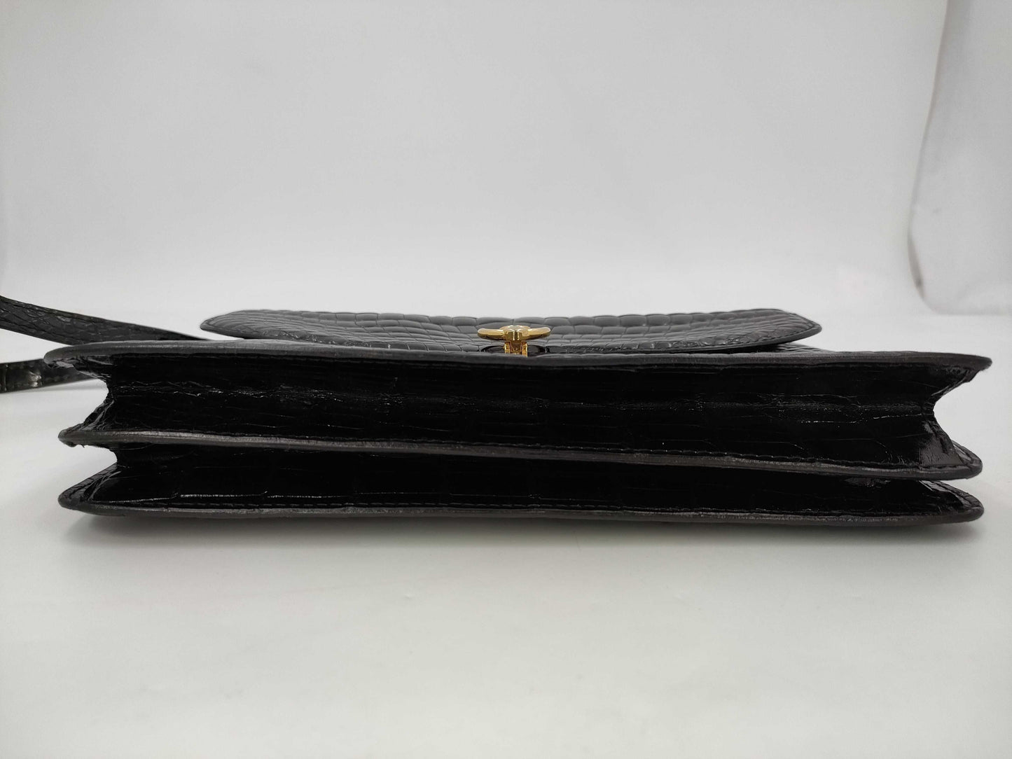 GUCCI Gucci Croco Black Shoulder Bag