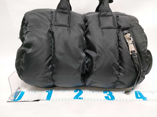 PRADA PRADA BL0871 Tessuto Bomber 2-Way Mini Boston Bag in Black Nylon