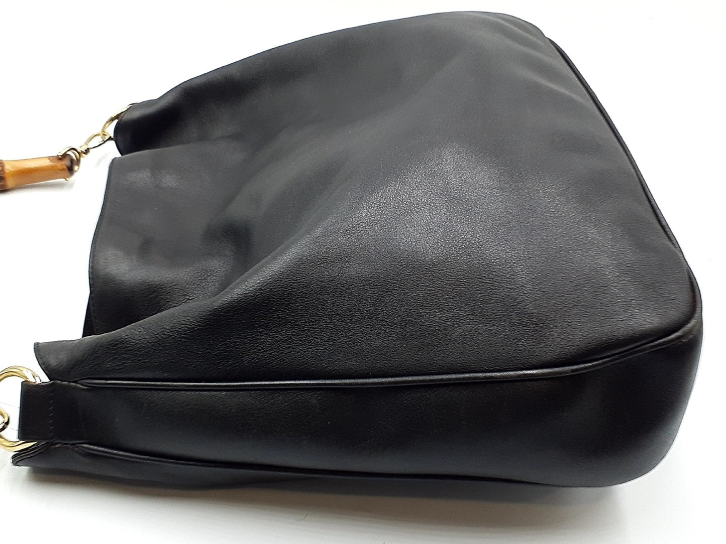 GUCCI Bamboo Leather Hand Gold Hardware 001.1577 Pouch