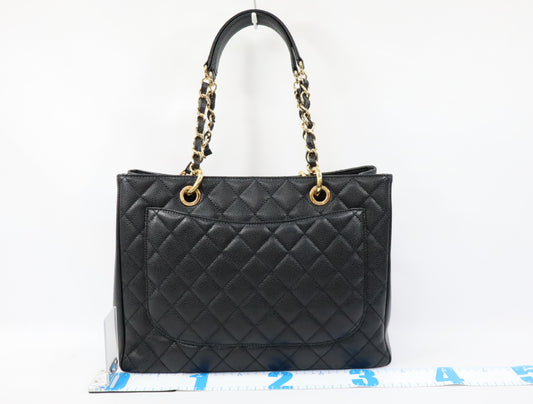 CHANEL CHANEL GST Caviar Skin Chain Tote Bag Black 18th Gold Fittings A50995 Tote Bag