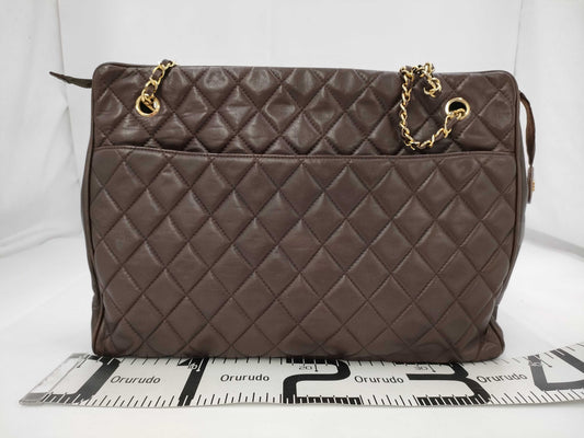 CHANEL CHANEL Matlassse Chain Tote Bag Brown Tote Bag