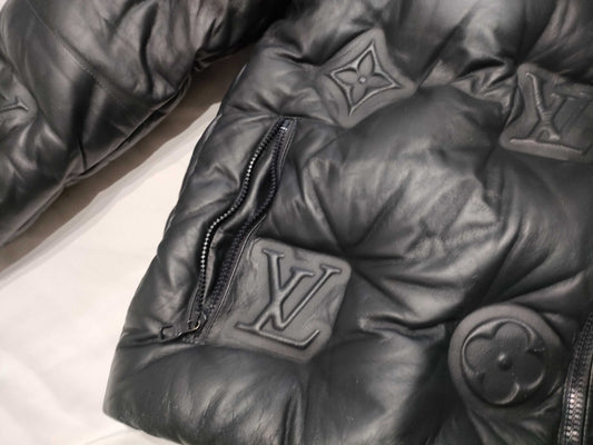 LOUIS VUITTON Vuitton Monogram Leather Down Jacket Jacket