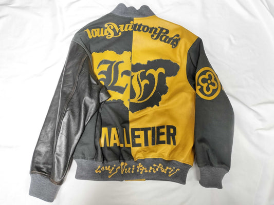 LOUIS VUITTON Louis Vuitton Louis Vuitton Bicolor Leather Bomber Blouson Jacket
