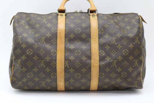 LOUIS VUITTON Monogram Keepall 45 Boston Bag