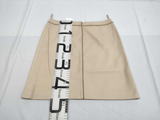CHANEL CHANEL Leather Skirt Beige Skirt