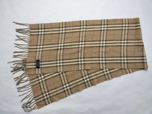 BURBERRY BURBERRY Novacheck 100% Cashmere Muffler Light Beige Muffler