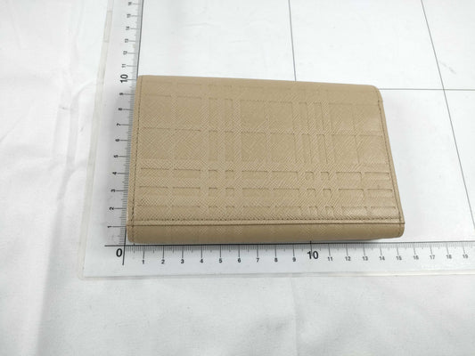 BURBERRY Leather Check Folding Wallet Wallet