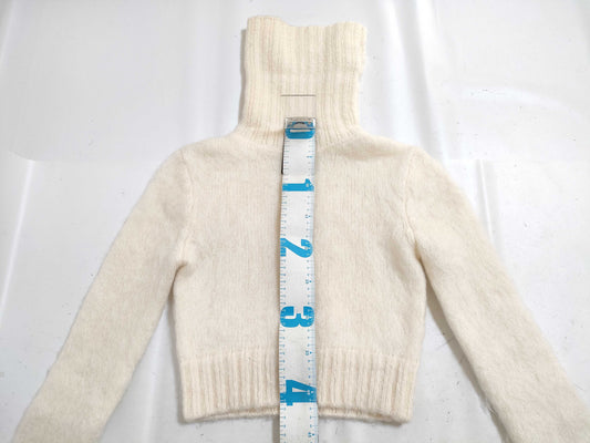 SAINT LAURENT PARIS Mohair Wool Cropped Knit Top