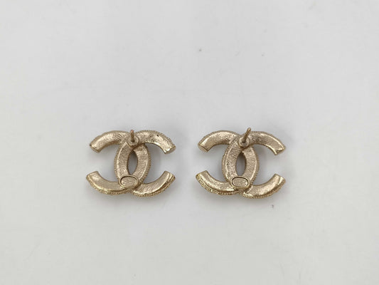 CHANEL Coco Mark x Rhinestone Earrings A20K Box Earrings