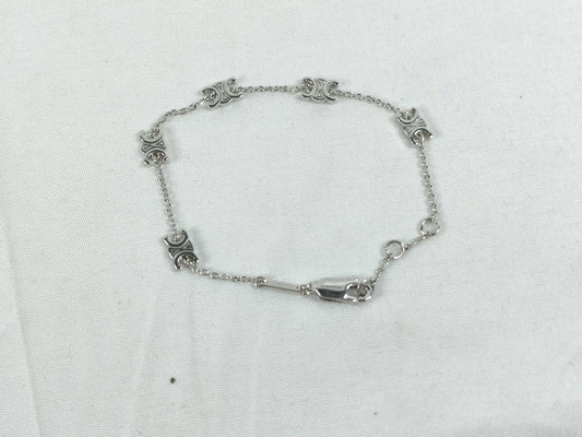 CELINE Triomphe WTT1265 Necklace GPx Rhinestone Silver Bracelet Bangle