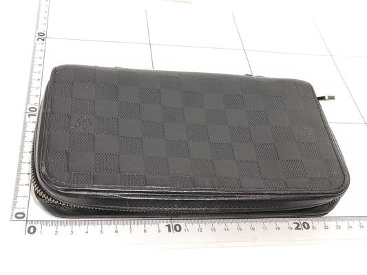 LOUIS VUITTON Damier Anfini Damier Anfini Zippy XL N61254 CA4125 Onyx Wallet
