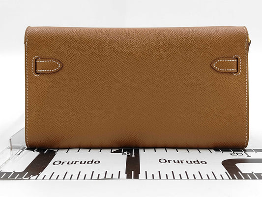 HERMES Kelly to Go Epson Gold Gold Hardware U Engraved Shoulder Bag