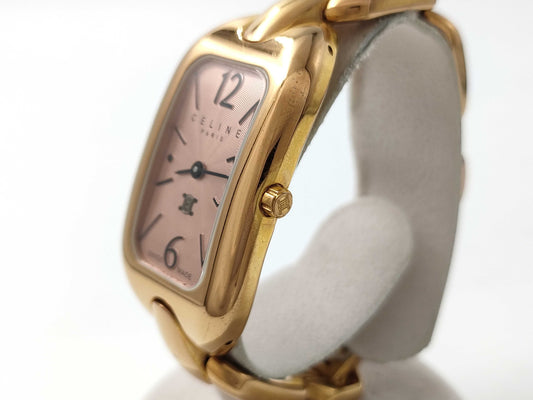 CELINE Triomphe 300/100FT Quartz Pink Dial Women's Watch