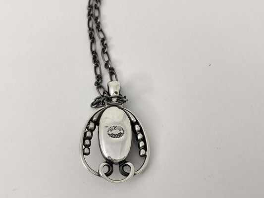 Georg Jensen GEORG JENSEN Black Agate Necklace 925 Necklace