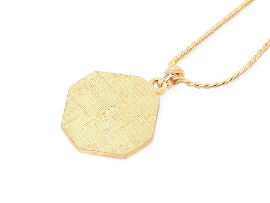 Yves Saint Laurent Yves Saint Laurent - Gold & Black Color - Rhinestone - Logo Design, Pendant - Necklace - 7.25g Necklace