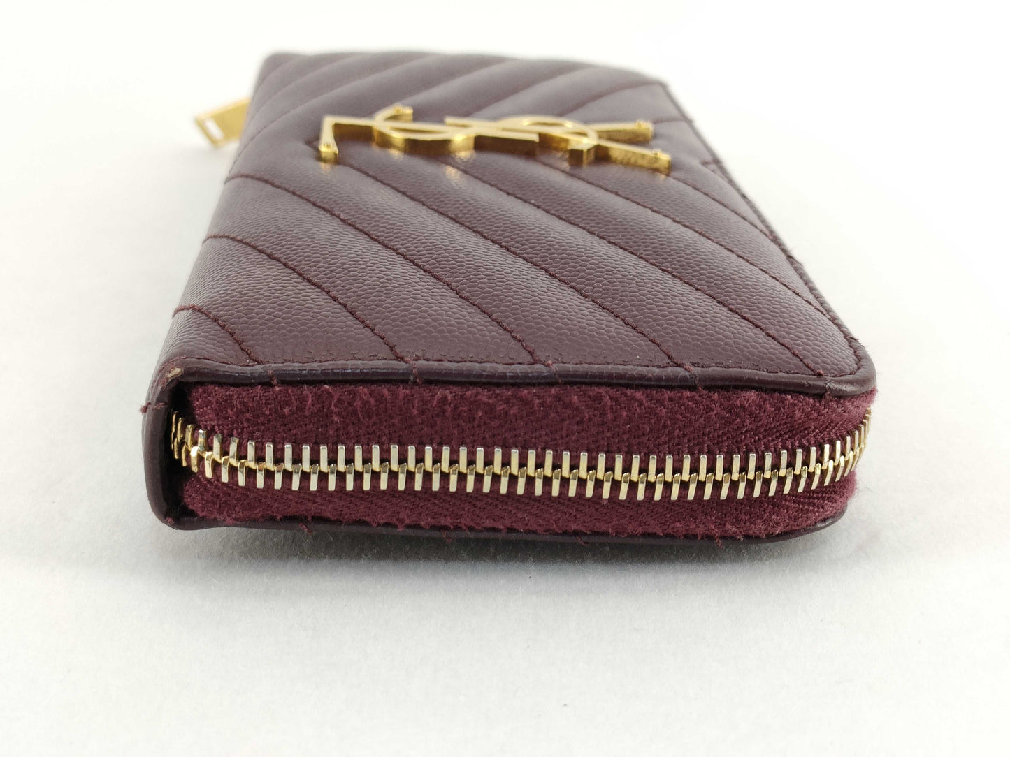 Yves Saint Laurent Round Zipper Caviar Skin Long Wallet Wallet