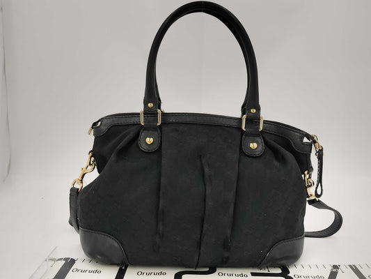 GUCCI 247902 GG Canvas Sookie 2way Handbag Shoulder Bag with Charm Tote Bag