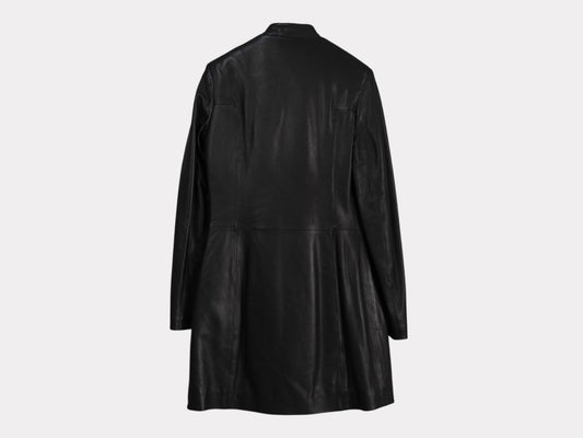 BALLY Leather Coat Black Women's Made in Italy Size 40 Coat
