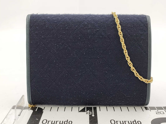 CHANEL Cotton Chain Bag Seal Blurred Shoulder Bag