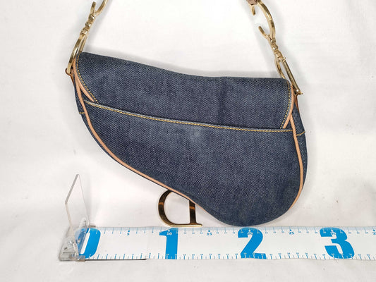 Dior Denim Saddlebag Handbag