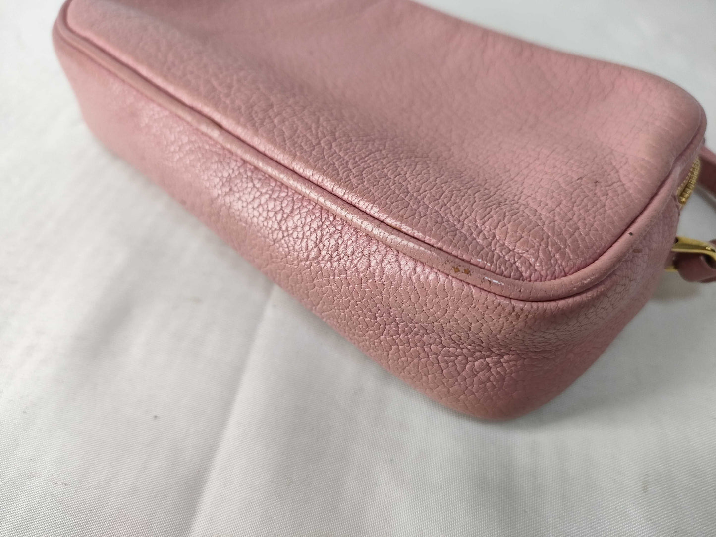 Miu Miu Miu Leather Accessory Pouch Pink Pouch