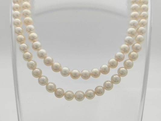 Akoya Semi Round Pearl Diameter Approx. 7.0-7.4mm SV 62.5g Necklace