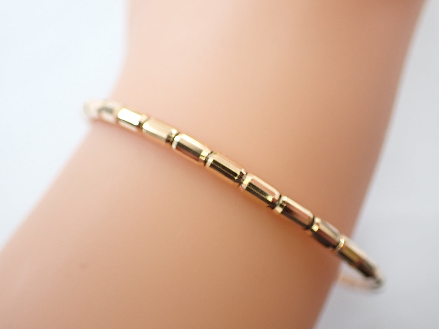 Dancing D0.10ct K18/METAL 4.6g Bracelet Bangle